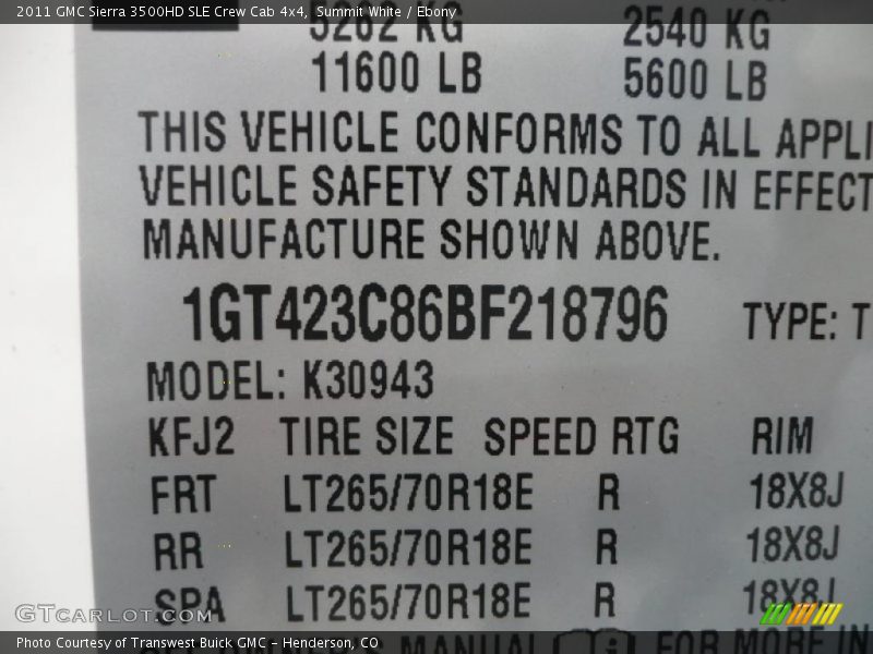 Summit White / Ebony 2011 GMC Sierra 3500HD SLE Crew Cab 4x4