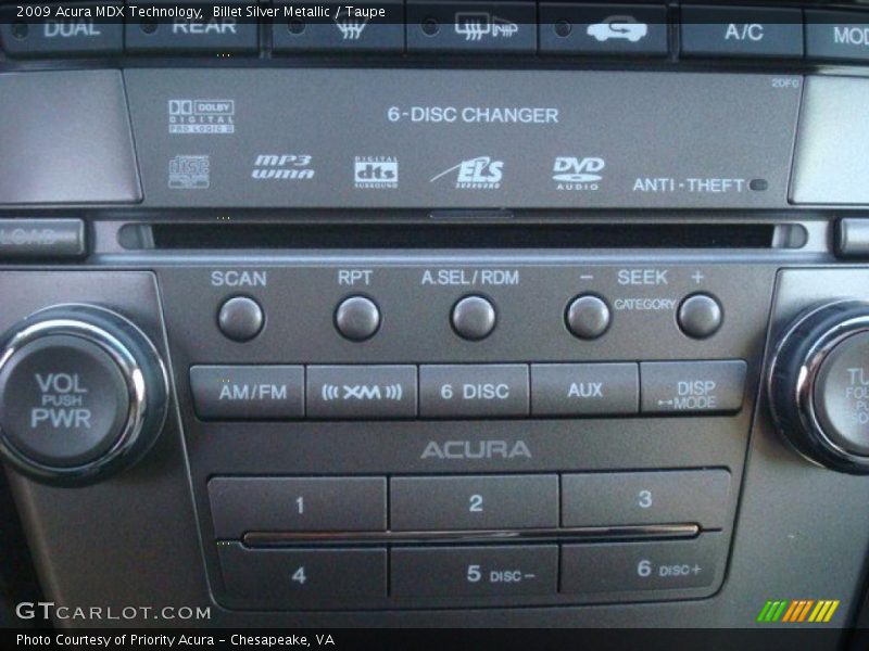 Billet Silver Metallic / Taupe 2009 Acura MDX Technology