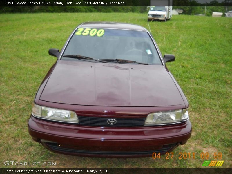 Dark Red Pearl Metallic / Dark Red 1991 Toyota Camry Deluxe Sedan