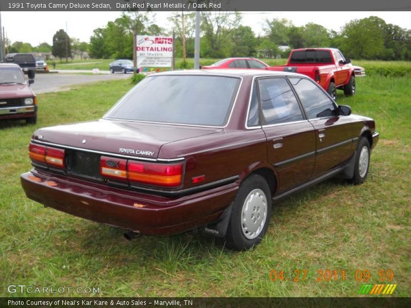 Dark Red Pearl Metallic / Dark Red 1991 Toyota Camry Deluxe Sedan