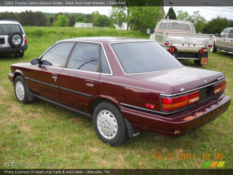 Dark Red Pearl Metallic / Dark Red 1991 Toyota Camry Deluxe Sedan