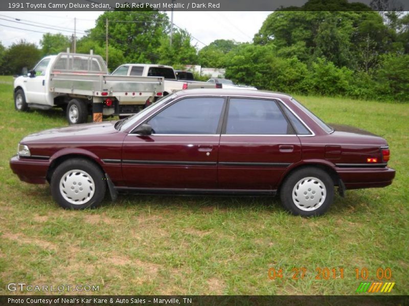 Dark Red Pearl Metallic / Dark Red 1991 Toyota Camry Deluxe Sedan