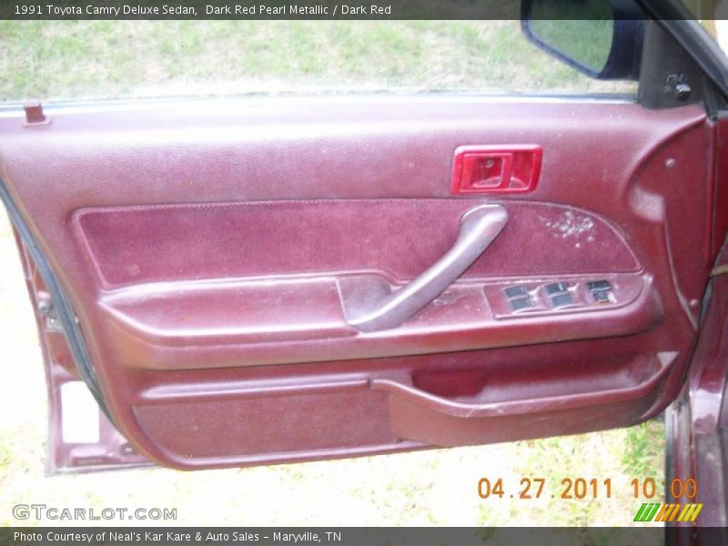 Dark Red Pearl Metallic / Dark Red 1991 Toyota Camry Deluxe Sedan