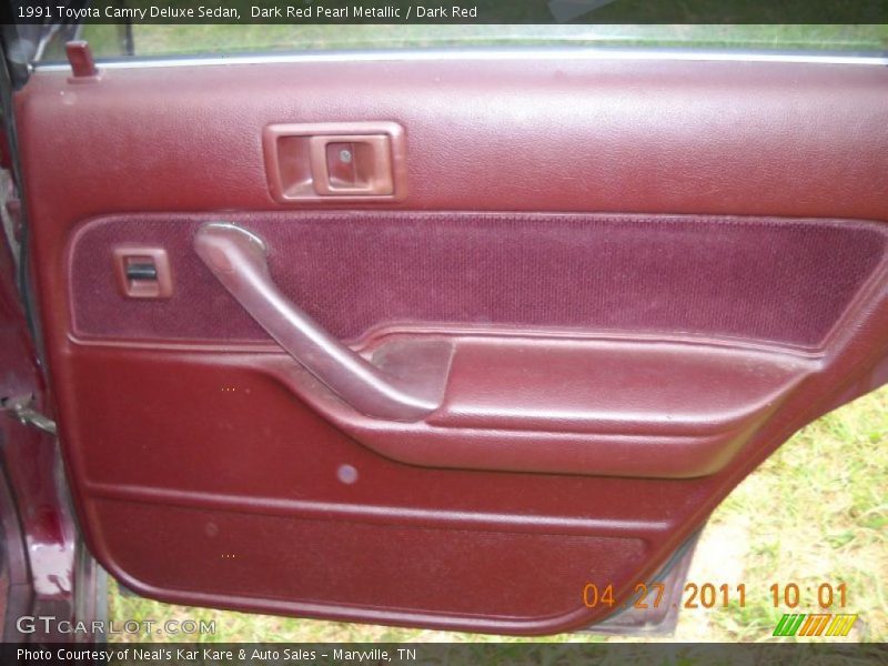 Dark Red Pearl Metallic / Dark Red 1991 Toyota Camry Deluxe Sedan