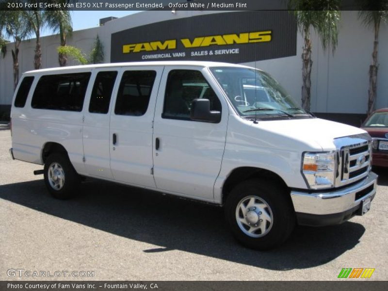 Oxford White / Medium Flint 2010 Ford E Series Van E350 XLT Passenger Extended