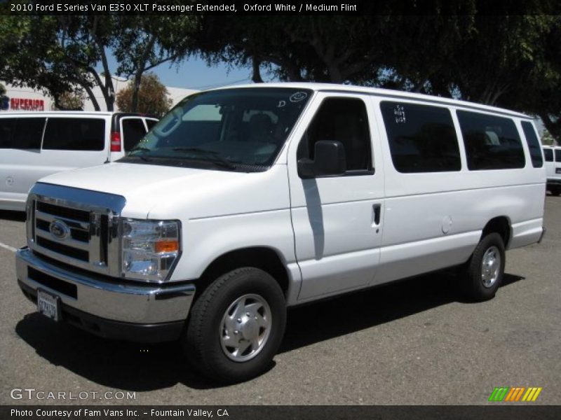 Oxford White / Medium Flint 2010 Ford E Series Van E350 XLT Passenger Extended