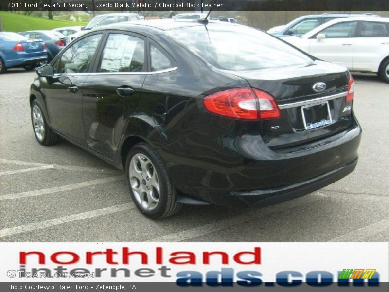 Tuxedo Black Metallic / Charcoal Black Leather 2011 Ford Fiesta SEL Sedan