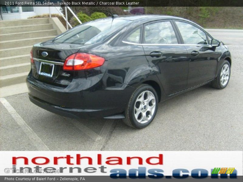 Tuxedo Black Metallic / Charcoal Black Leather 2011 Ford Fiesta SEL Sedan
