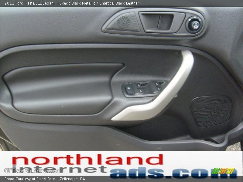 Tuxedo Black Metallic / Charcoal Black Leather 2011 Ford Fiesta SEL Sedan
