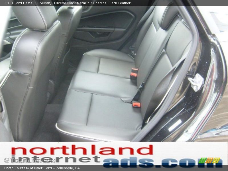 Tuxedo Black Metallic / Charcoal Black Leather 2011 Ford Fiesta SEL Sedan