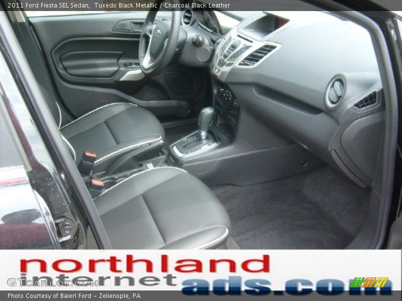 Tuxedo Black Metallic / Charcoal Black Leather 2011 Ford Fiesta SEL Sedan