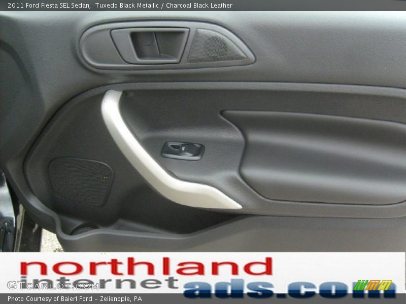 Tuxedo Black Metallic / Charcoal Black Leather 2011 Ford Fiesta SEL Sedan