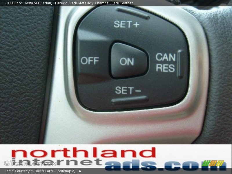 Tuxedo Black Metallic / Charcoal Black Leather 2011 Ford Fiesta SEL Sedan