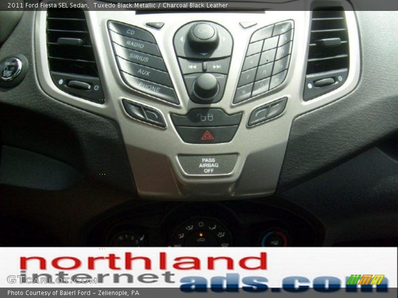 Tuxedo Black Metallic / Charcoal Black Leather 2011 Ford Fiesta SEL Sedan
