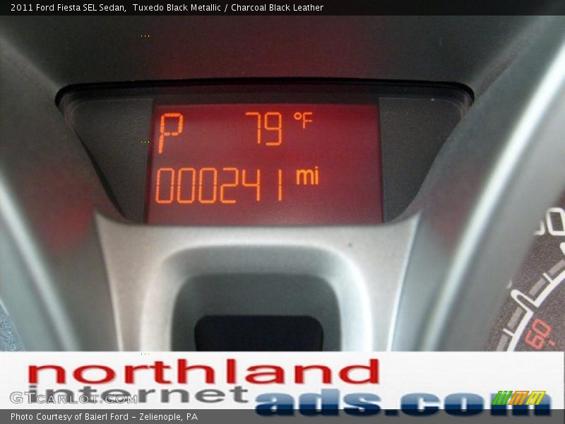 Tuxedo Black Metallic / Charcoal Black Leather 2011 Ford Fiesta SEL Sedan