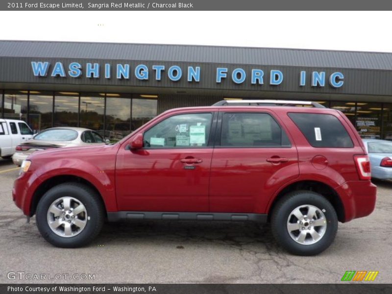 Sangria Red Metallic / Charcoal Black 2011 Ford Escape Limited