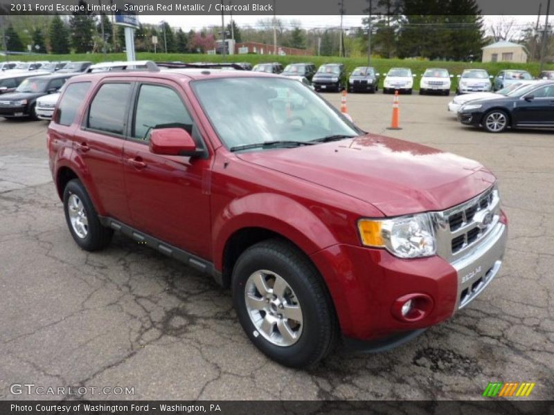 Sangria Red Metallic / Charcoal Black 2011 Ford Escape Limited