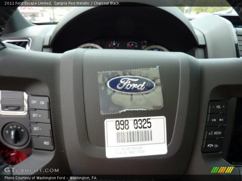 Sangria Red Metallic / Charcoal Black 2011 Ford Escape Limited