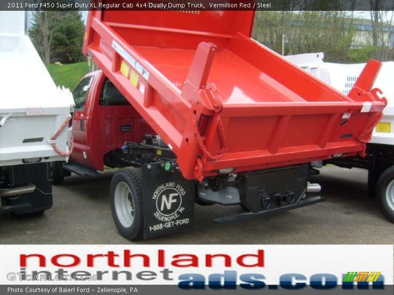 Vermillion Red / Steel 2011 Ford F450 Super Duty XL Regular Cab 4x4 Dually Dump Truck