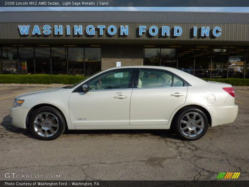 Light Sage Metallic / Sand 2008 Lincoln MKZ AWD Sedan