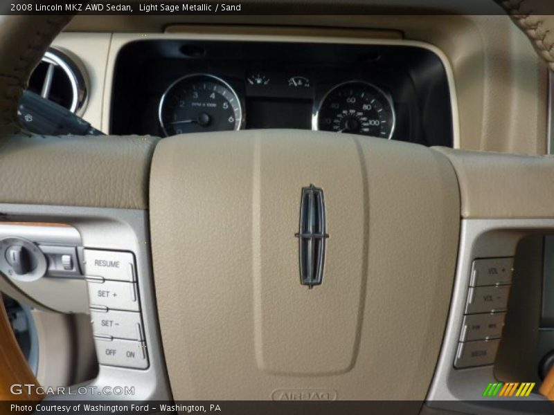 Light Sage Metallic / Sand 2008 Lincoln MKZ AWD Sedan