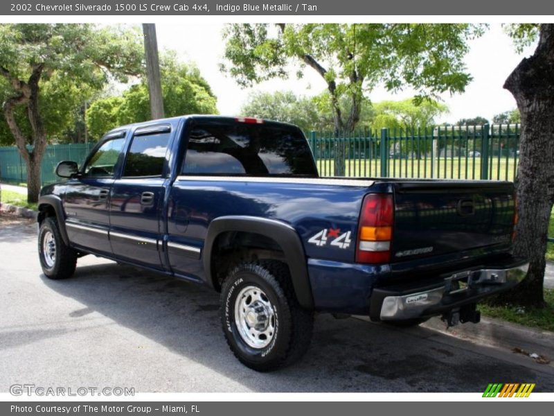 Indigo Blue Metallic / Tan 2002 Chevrolet Silverado 1500 LS Crew Cab 4x4