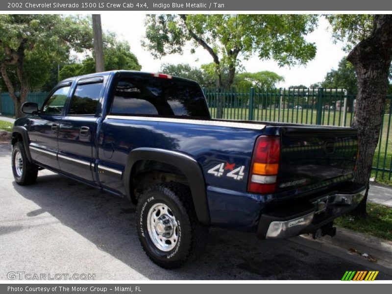 Indigo Blue Metallic / Tan 2002 Chevrolet Silverado 1500 LS Crew Cab 4x4