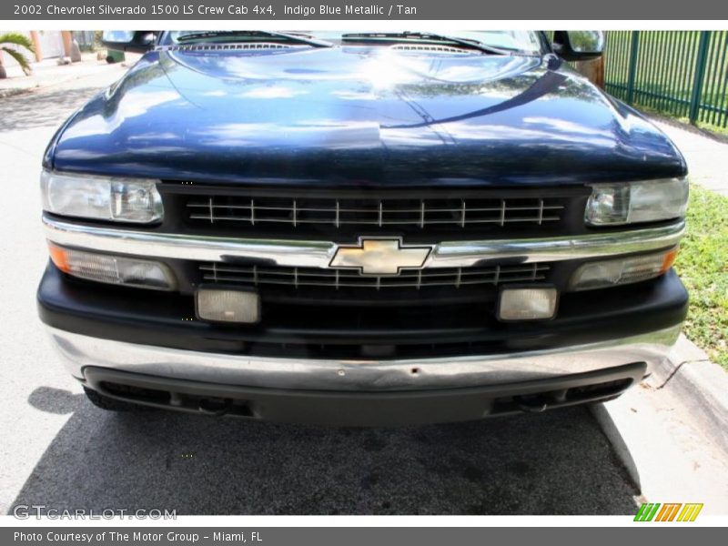 Indigo Blue Metallic / Tan 2002 Chevrolet Silverado 1500 LS Crew Cab 4x4