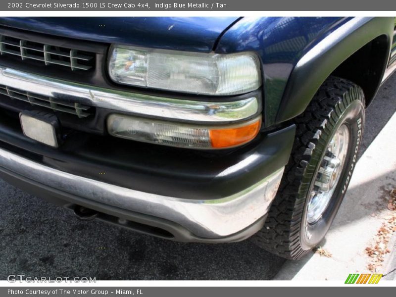 Indigo Blue Metallic / Tan 2002 Chevrolet Silverado 1500 LS Crew Cab 4x4