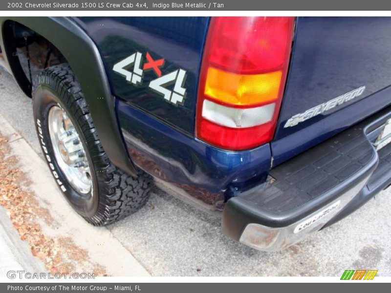 Indigo Blue Metallic / Tan 2002 Chevrolet Silverado 1500 LS Crew Cab 4x4