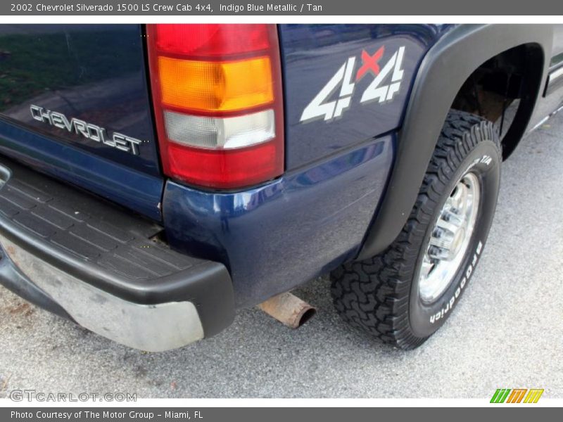 Indigo Blue Metallic / Tan 2002 Chevrolet Silverado 1500 LS Crew Cab 4x4