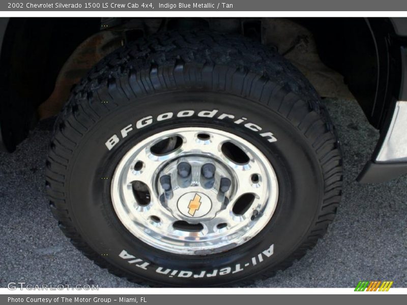 Indigo Blue Metallic / Tan 2002 Chevrolet Silverado 1500 LS Crew Cab 4x4