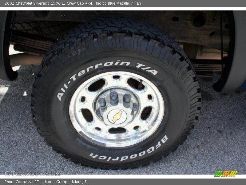 Indigo Blue Metallic / Tan 2002 Chevrolet Silverado 1500 LS Crew Cab 4x4