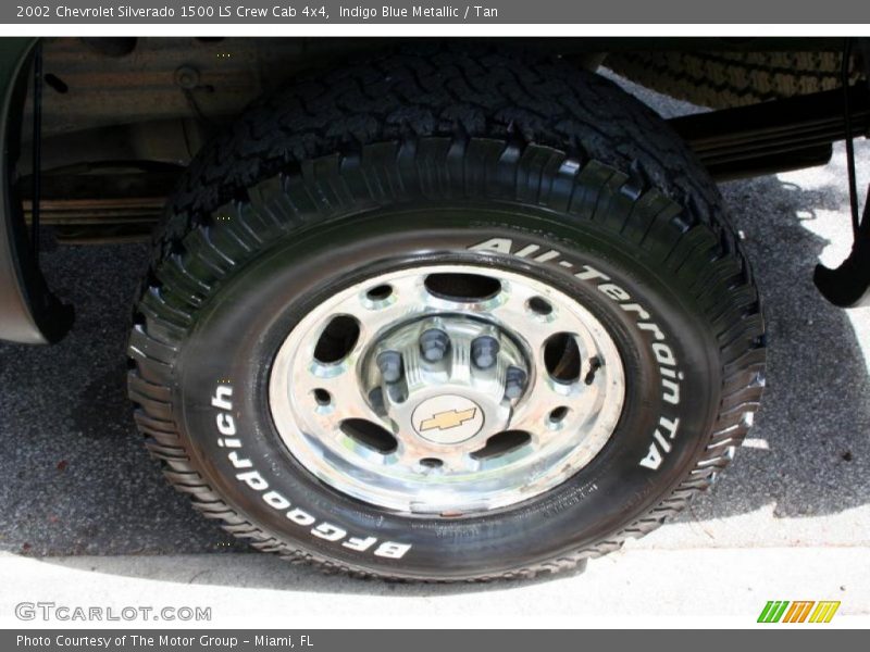 Indigo Blue Metallic / Tan 2002 Chevrolet Silverado 1500 LS Crew Cab 4x4