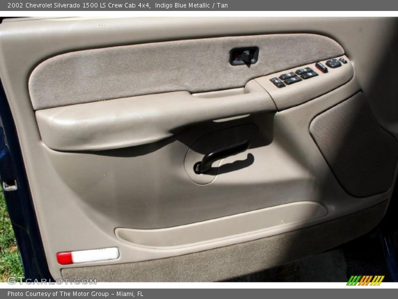 Indigo Blue Metallic / Tan 2002 Chevrolet Silverado 1500 LS Crew Cab 4x4