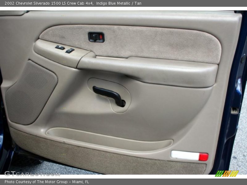 Indigo Blue Metallic / Tan 2002 Chevrolet Silverado 1500 LS Crew Cab 4x4