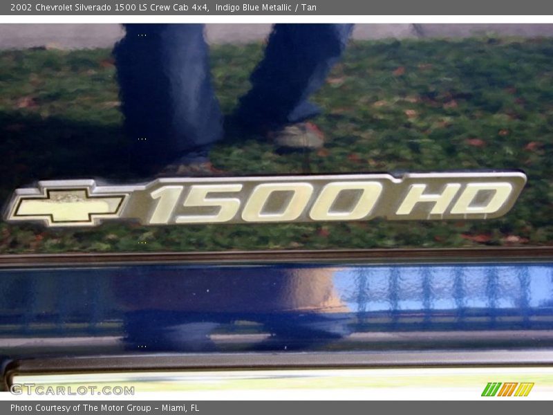 Indigo Blue Metallic / Tan 2002 Chevrolet Silverado 1500 LS Crew Cab 4x4