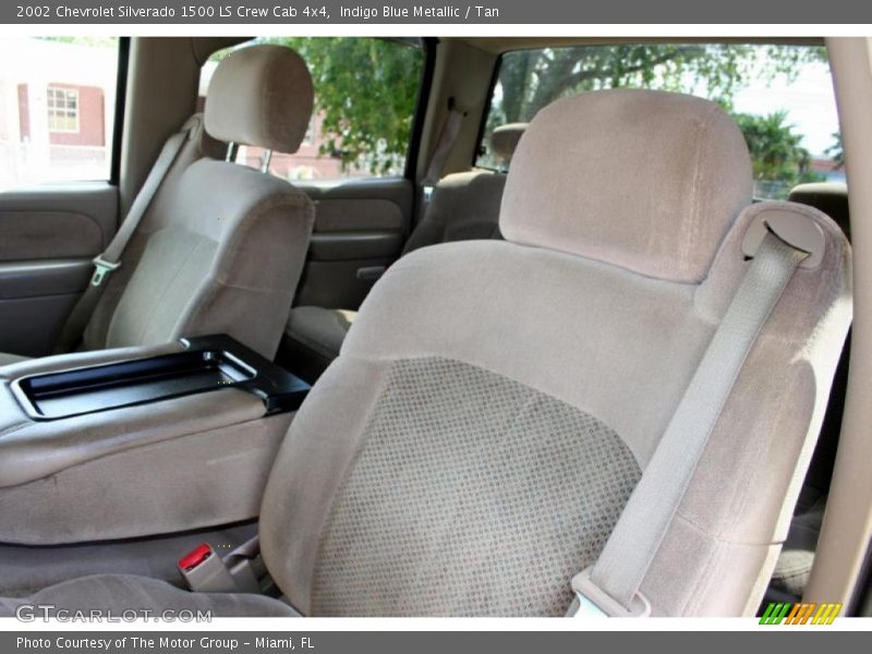 Indigo Blue Metallic / Tan 2002 Chevrolet Silverado 1500 LS Crew Cab 4x4