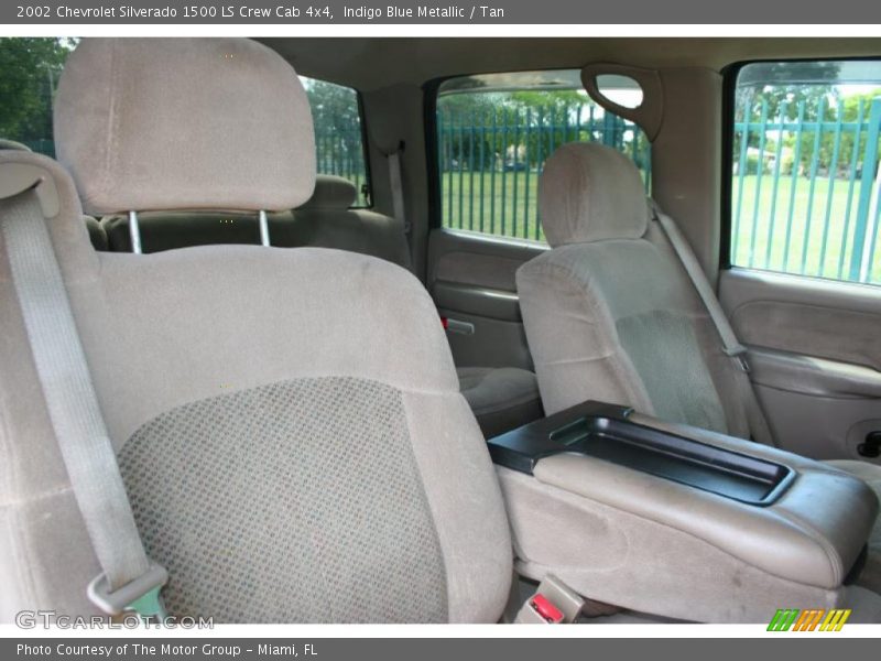 Indigo Blue Metallic / Tan 2002 Chevrolet Silverado 1500 LS Crew Cab 4x4