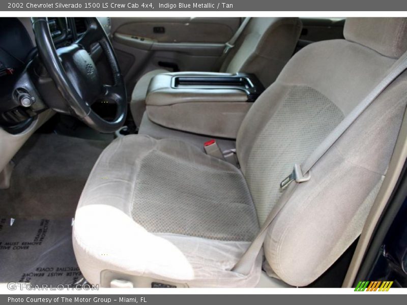 Indigo Blue Metallic / Tan 2002 Chevrolet Silverado 1500 LS Crew Cab 4x4