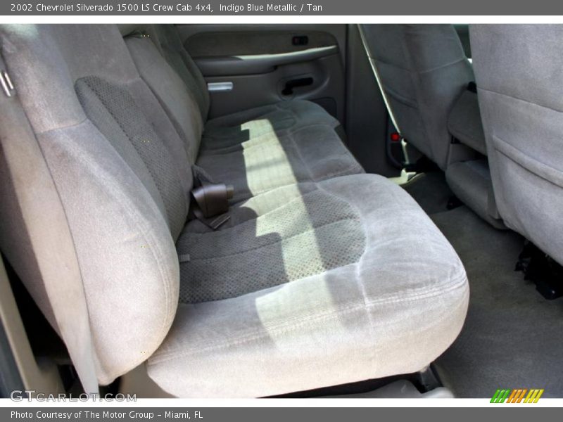 Indigo Blue Metallic / Tan 2002 Chevrolet Silverado 1500 LS Crew Cab 4x4