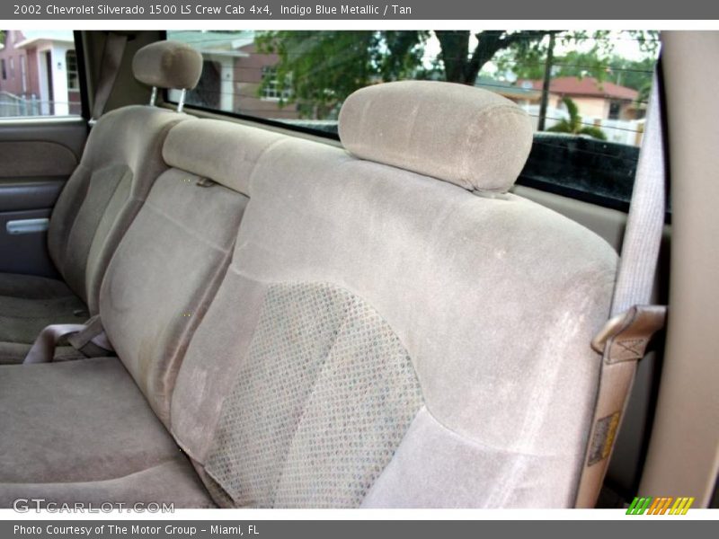 Indigo Blue Metallic / Tan 2002 Chevrolet Silverado 1500 LS Crew Cab 4x4