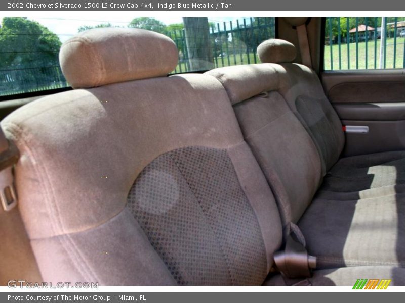 Indigo Blue Metallic / Tan 2002 Chevrolet Silverado 1500 LS Crew Cab 4x4