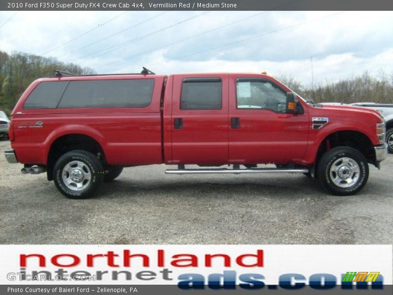 Vermillion Red / Medium Stone 2010 Ford F350 Super Duty FX4 Crew Cab 4x4