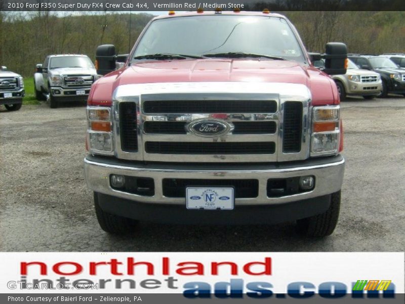 Vermillion Red / Medium Stone 2010 Ford F350 Super Duty FX4 Crew Cab 4x4