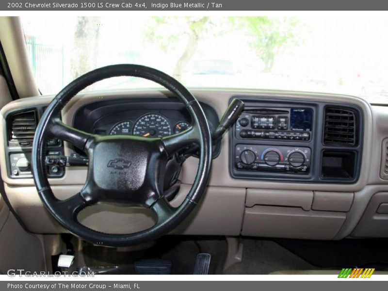 Indigo Blue Metallic / Tan 2002 Chevrolet Silverado 1500 LS Crew Cab 4x4