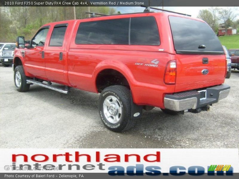 Vermillion Red / Medium Stone 2010 Ford F350 Super Duty FX4 Crew Cab 4x4