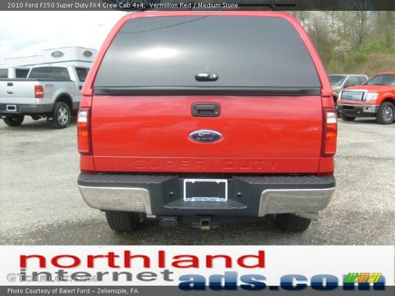 Vermillion Red / Medium Stone 2010 Ford F350 Super Duty FX4 Crew Cab 4x4