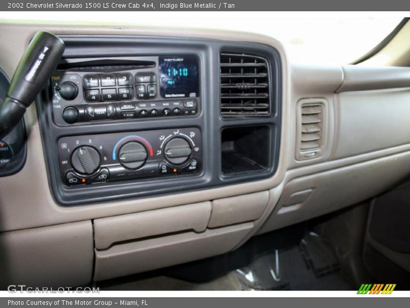 Indigo Blue Metallic / Tan 2002 Chevrolet Silverado 1500 LS Crew Cab 4x4