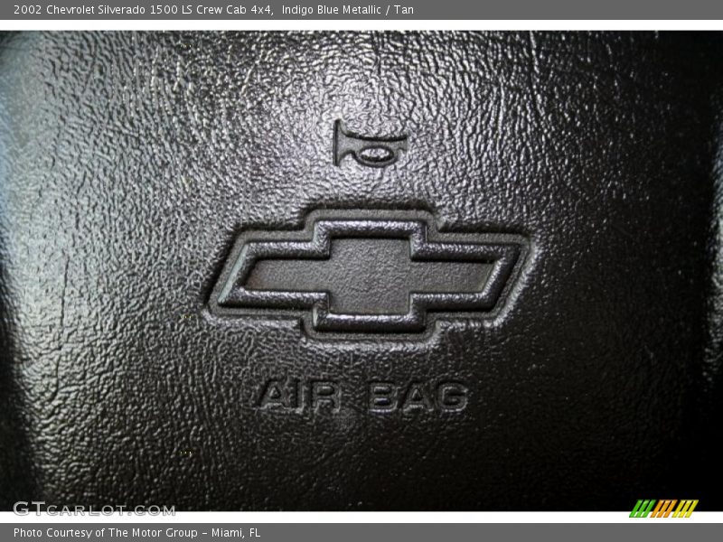 Indigo Blue Metallic / Tan 2002 Chevrolet Silverado 1500 LS Crew Cab 4x4